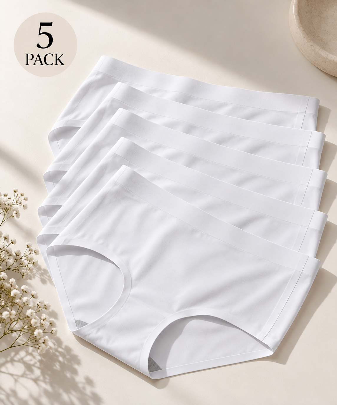 Glazee - 5 Pack High Waist Invisible Panties