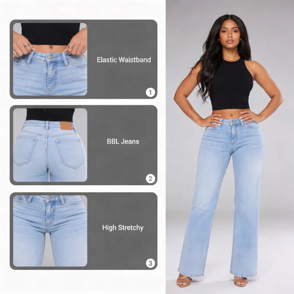 Glazee™ BBL Wide Leg Jeans